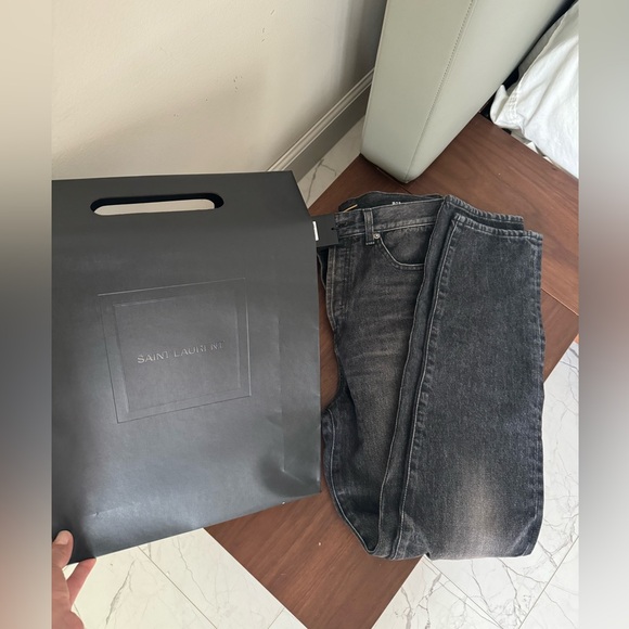 SAINT LAURENT Slim Fit Jean In Black - Dirty Medium Black - Picture 14 of 14